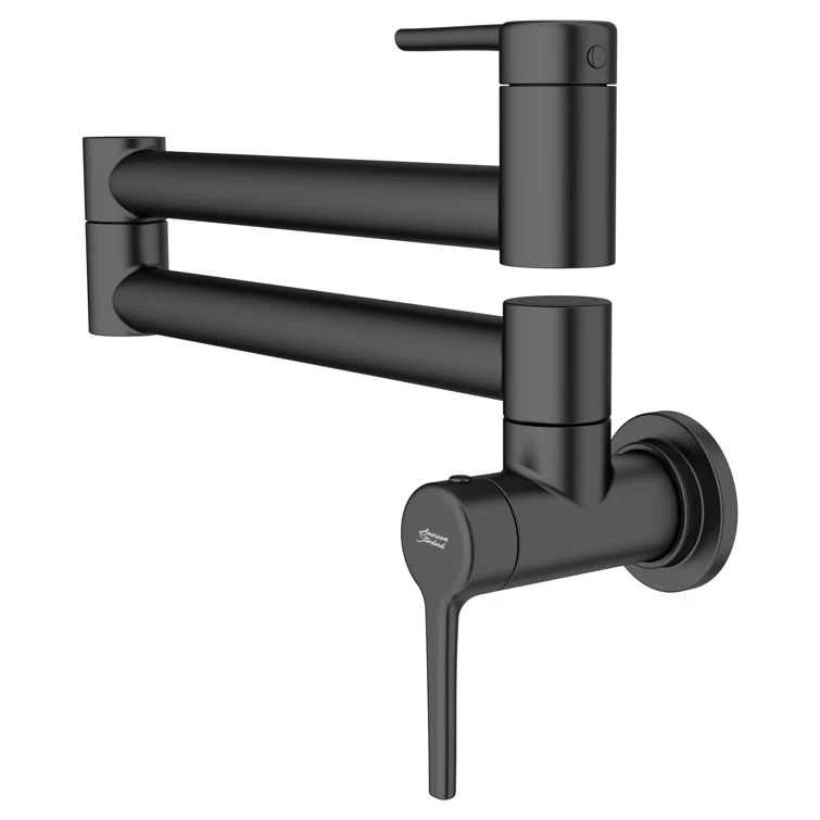 Matte Black Wall-Mount Pot Filler Kitchen Faucet