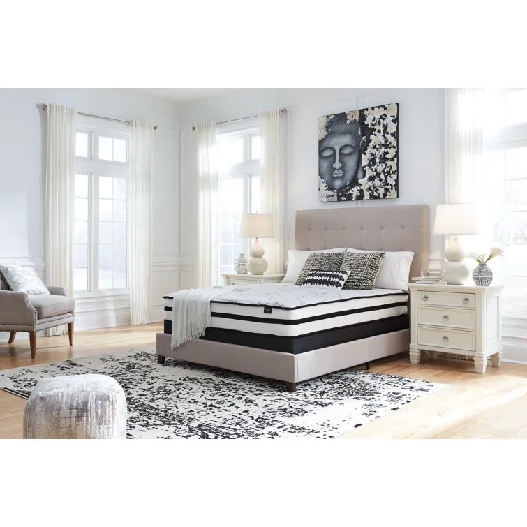 White Queen Pillowtop Gel Memory Foam Innerspring Mattress