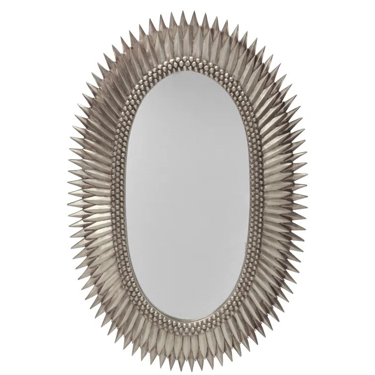 Contemporary Rita Oval Starburst 26x40 Wall Mirror in Gold