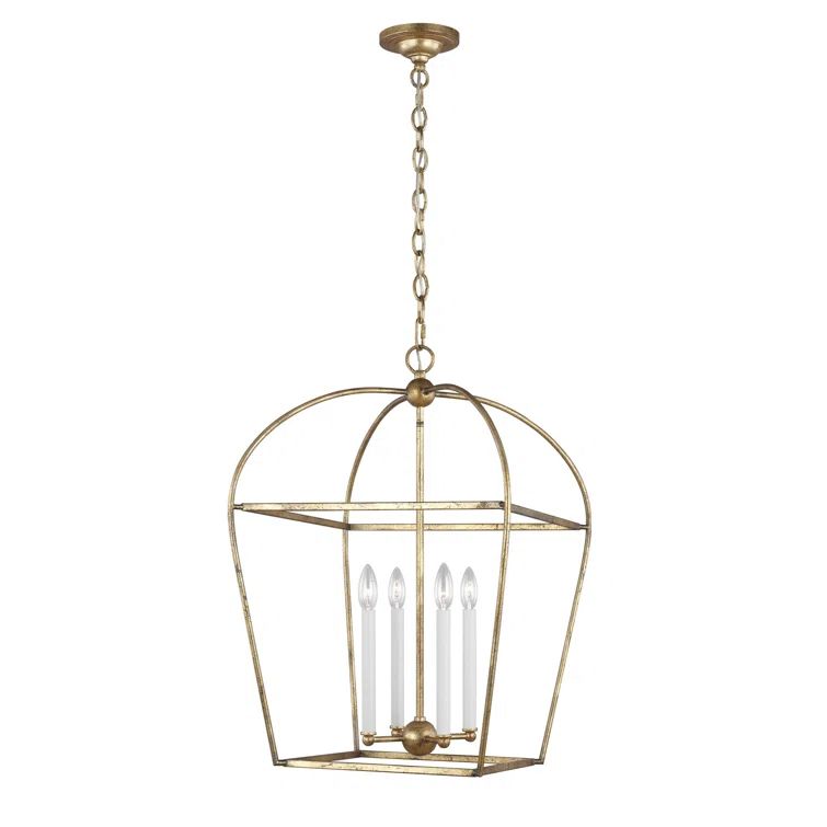 Stonington Antique Gild Mini 4-Light Lantern Geometric Chandelier