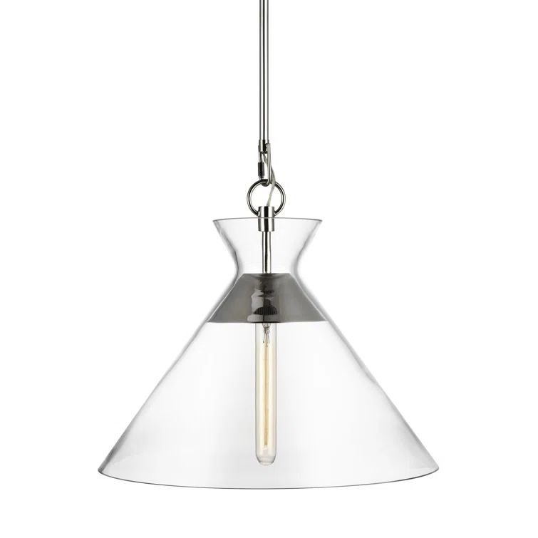Atlantic Polished Nickel 1-Light Clear Glass Pendant