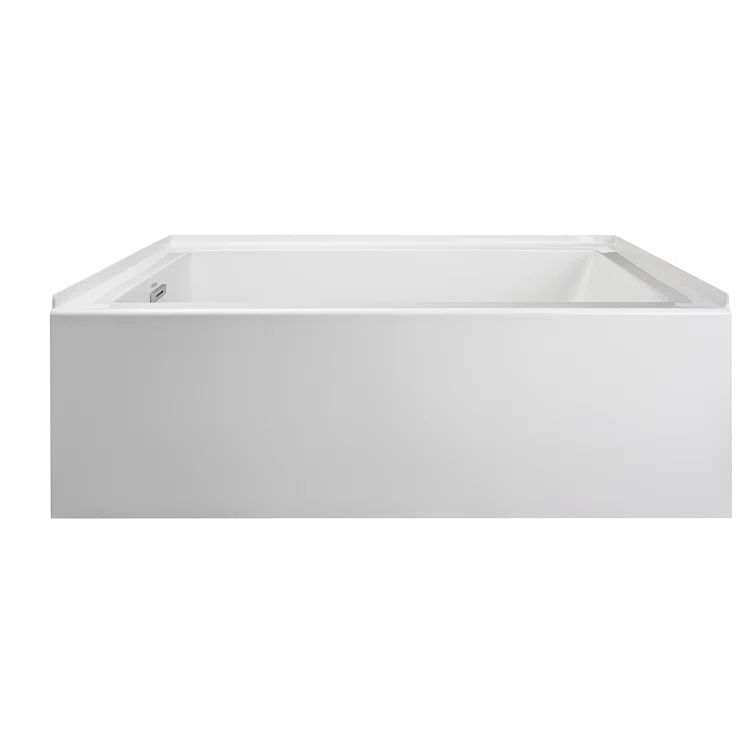 Linea 60" White Acrylic Alcove Soaking Bathtub