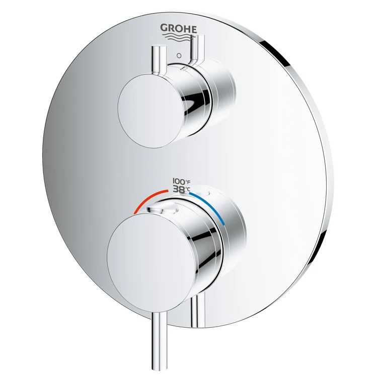 Sleek Brushed Nickel 2-Handle Modern Shower Trim