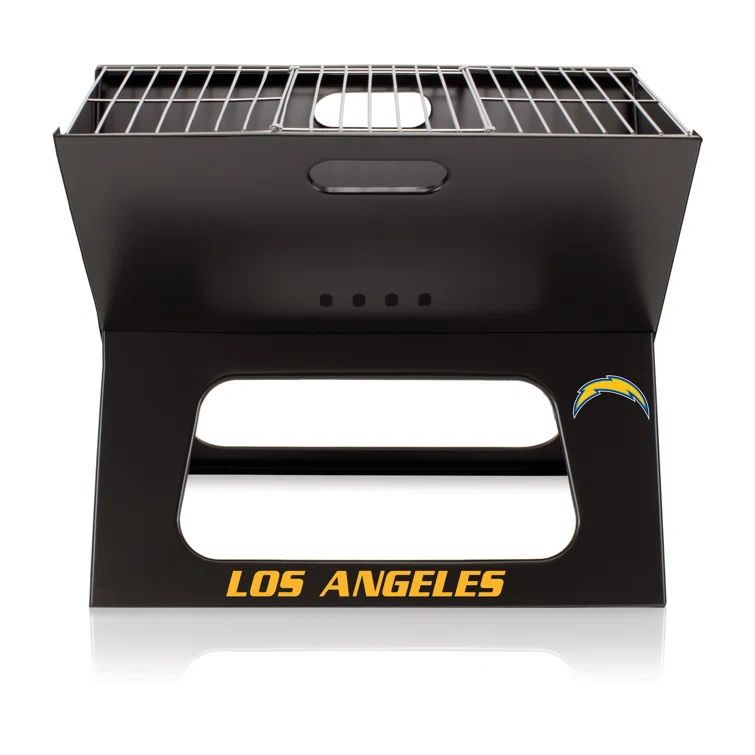 Compact Slimline Portable Charcoal BBQ Grill in Black