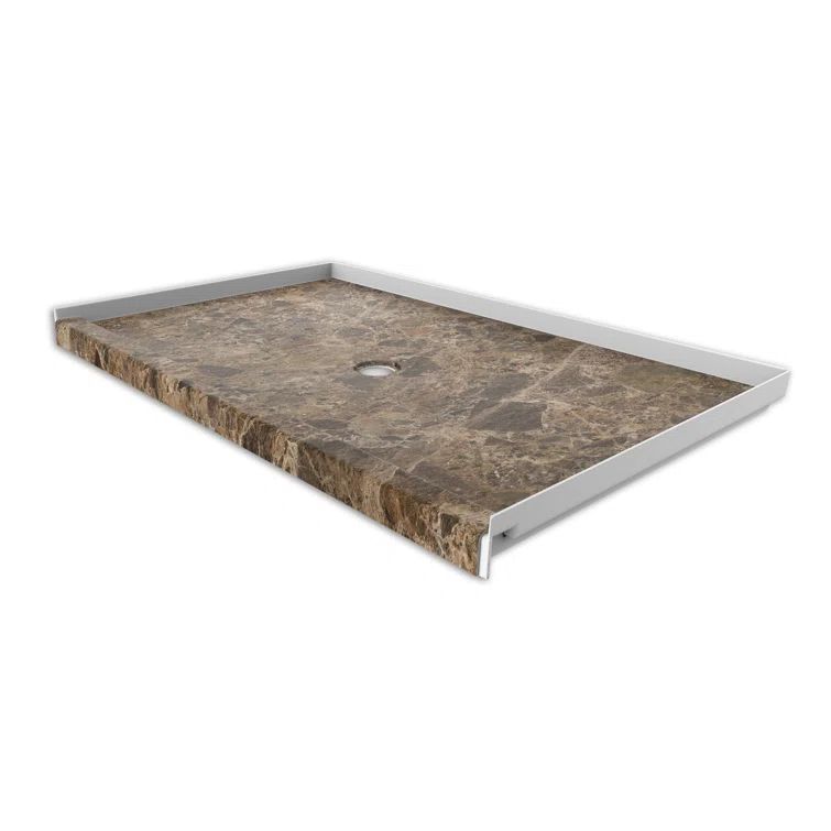 Breccia Paradiso 60" x 36" Stone-Look Single Threshold Shower Base