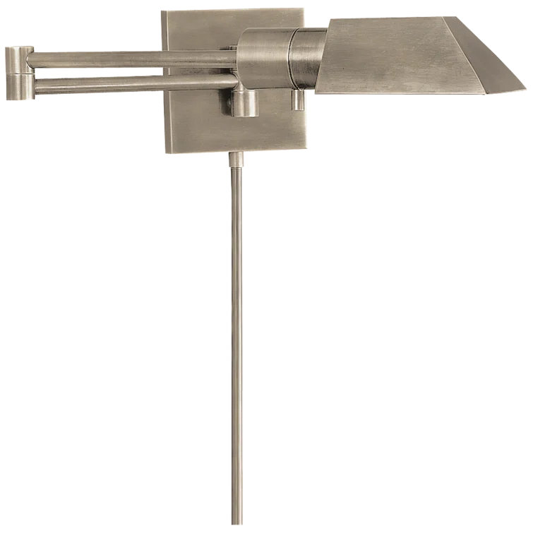 Antique Nickel Dimmable Swing Arm Wall Light