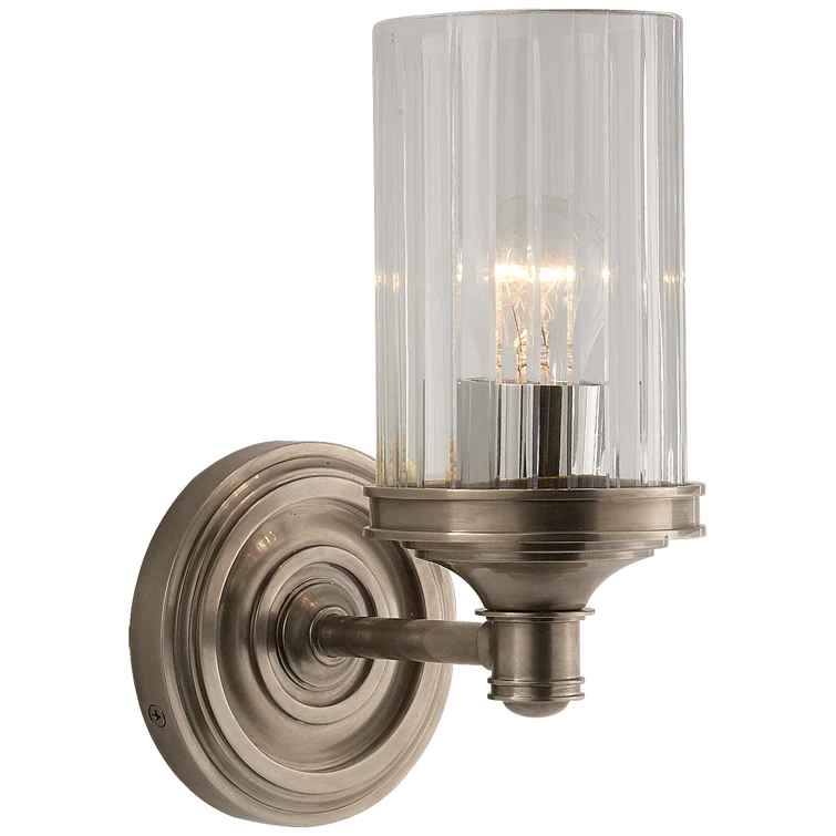 Sleek Prismatic Nickel 9.25" Dimmable Wall Sconce