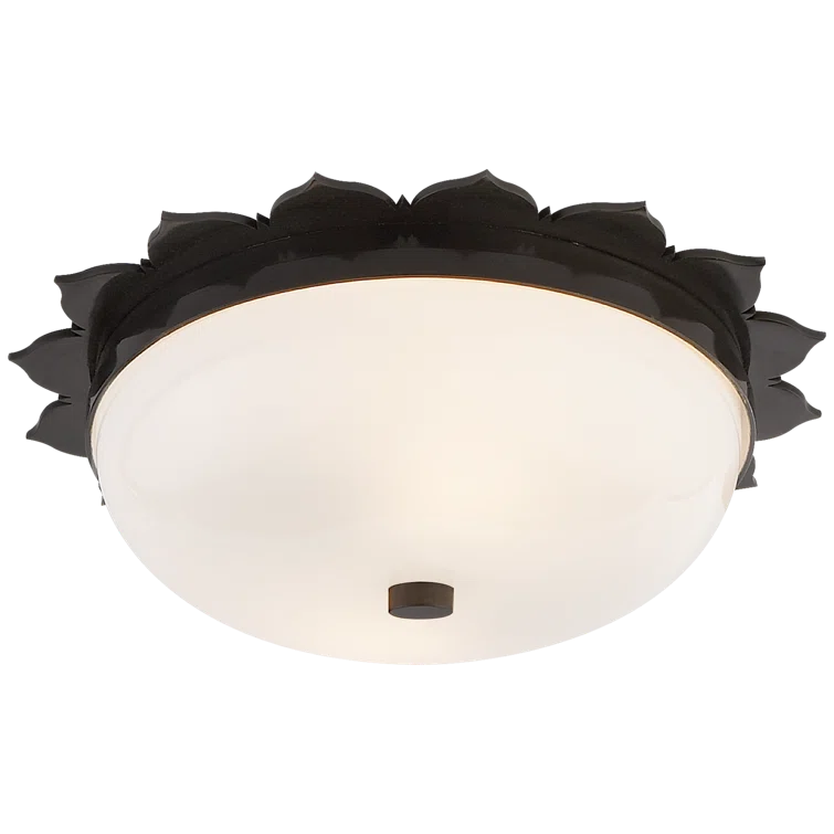 Rachel 2-Light Gun Metal and Glass Flush Mount