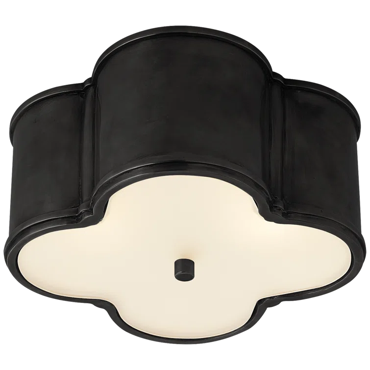Elegant Gun Metal Flush Mount Ceiling Light with Glass Shade
