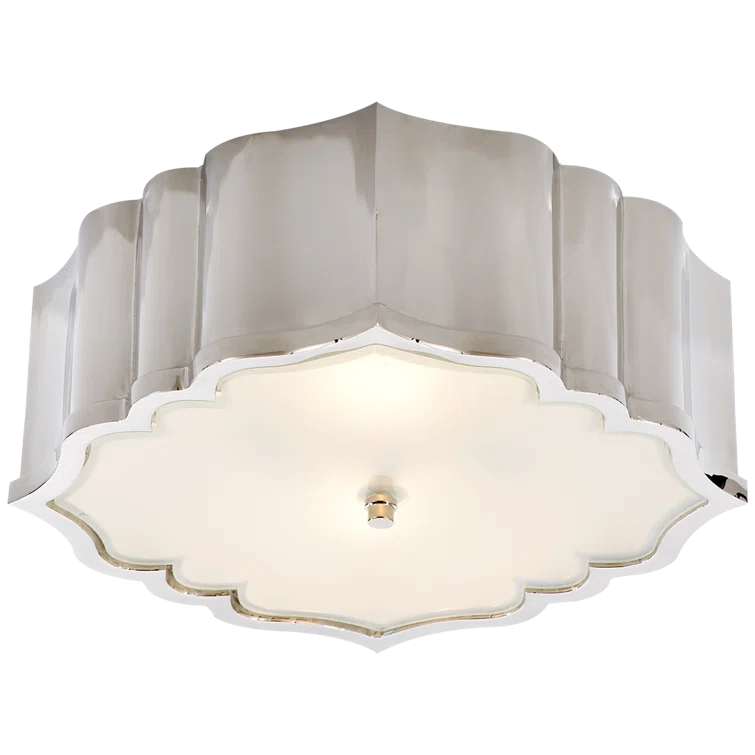 Balthazar Polished Nickel 3-Light Flush Mount Ceiling Fixture