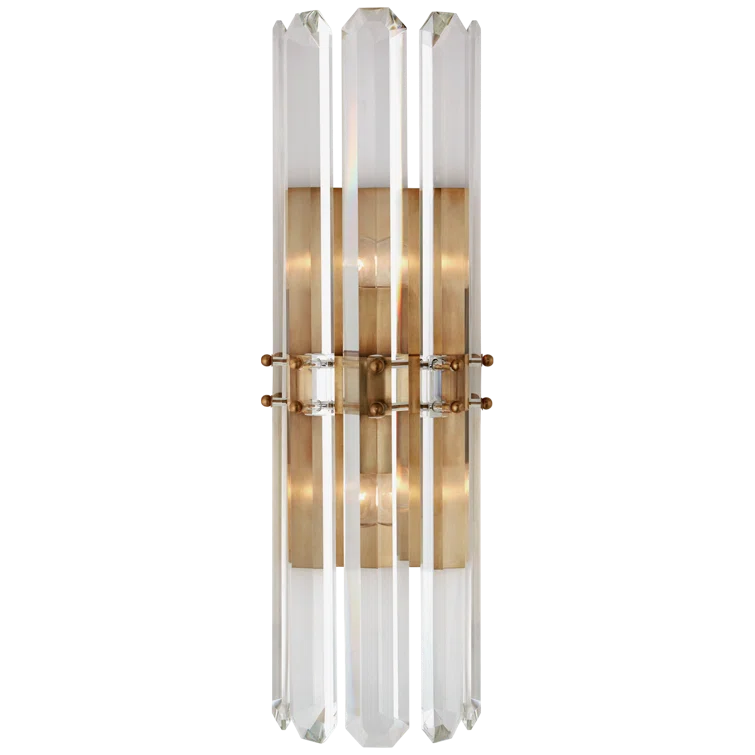 Hand-Rubbed Antique Brass Crystal Dimmable Sconce