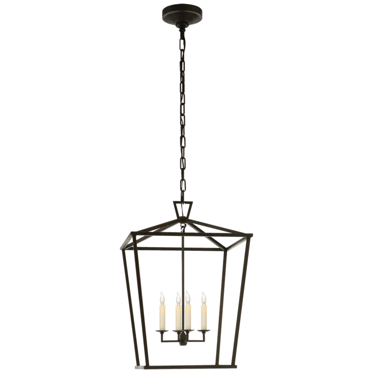 Darlana Aged Iron Open-Cage 4-Light Chandelier