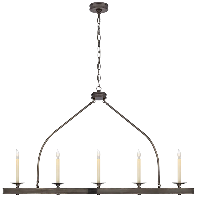 Elegant Launceton 5-Light Bronze Island Pendant with Crystal Accents