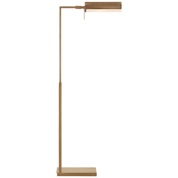 Antique-Burnished Brass Adjustable Pharmacy Floor Lamp