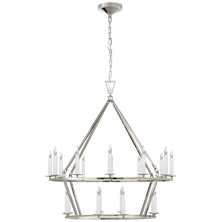 Darlana Polished Nickel Crystal Elegance 20-Light Chandelier