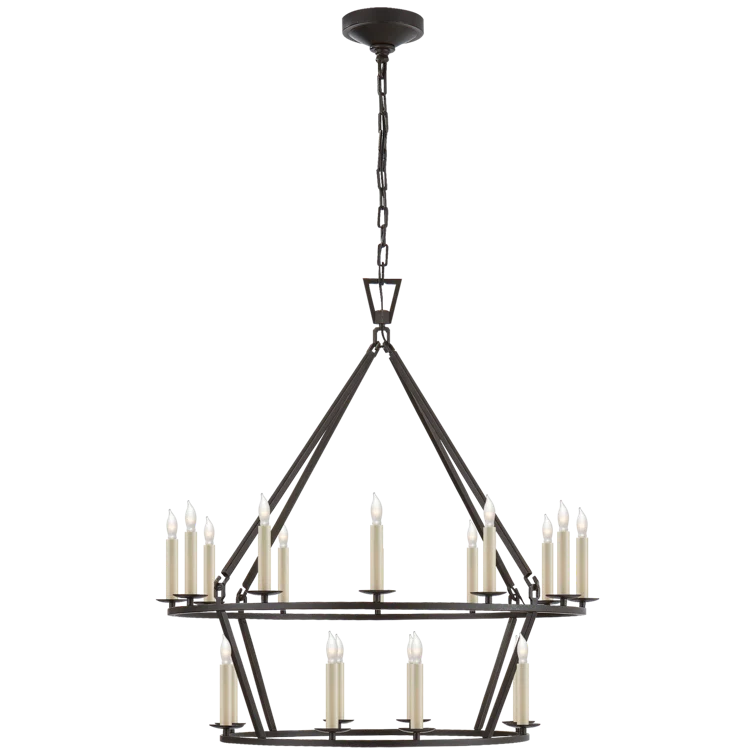 Elegant Nickel and Crystal 20-Light Candle Chandelier