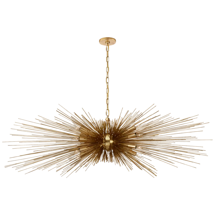 Strada Linear Nickel Crystal 60" Plug-in Chandelier