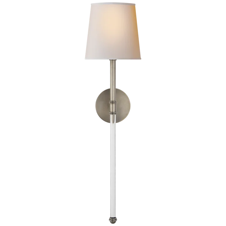 Camille Modern 29" Nickel Tapering Shade Wall Sconce