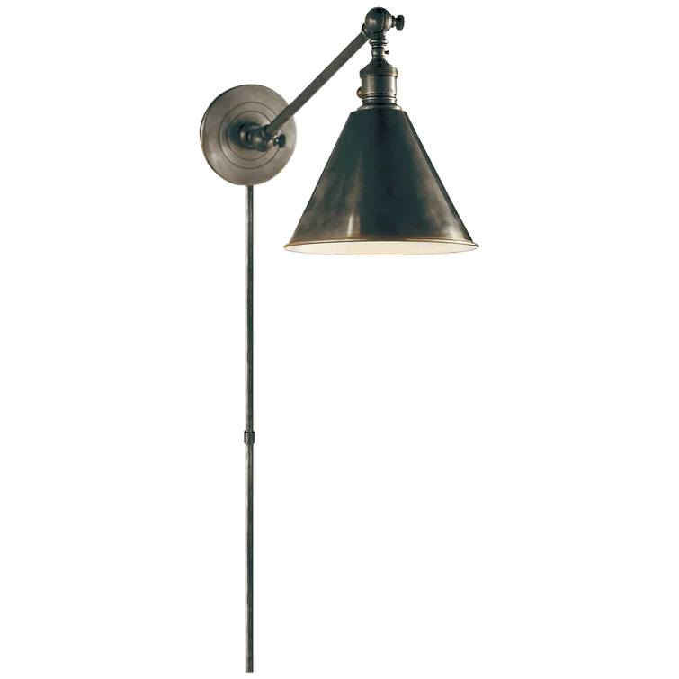 Boston Elegance Bronze Dimmable Library Sconce, 11" Height