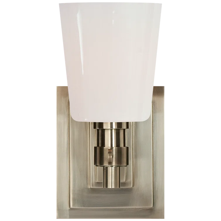 Antique Nickel Dimmable Outdoor Bath Wall Sconce, 8" Height