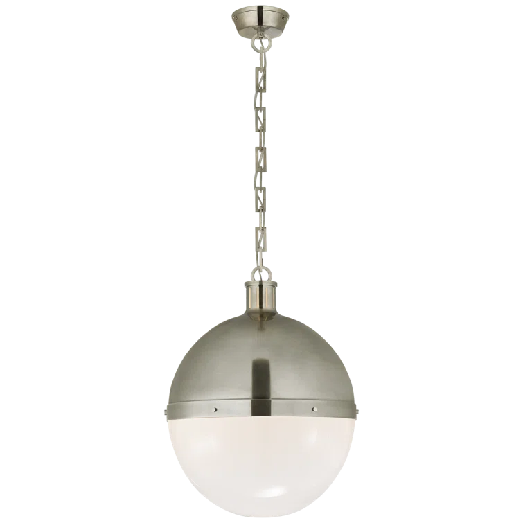 Antique Nickel Glass Globe Pendant Light