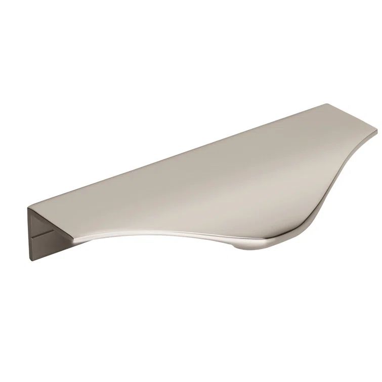 Polished Nickel Modern Cabinet Edge Pull Handle 4-3/16 inch