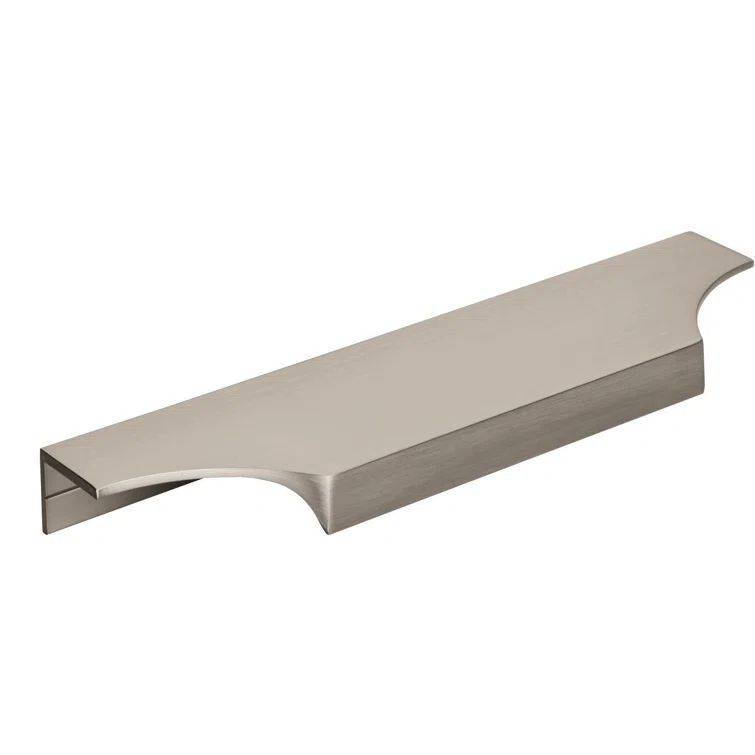 Modern Satin Nickel Cabinet Edge Pull with Mounting Hardware