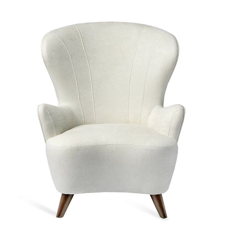 Pearl Gray Upholstered Wingback Accent Chair
