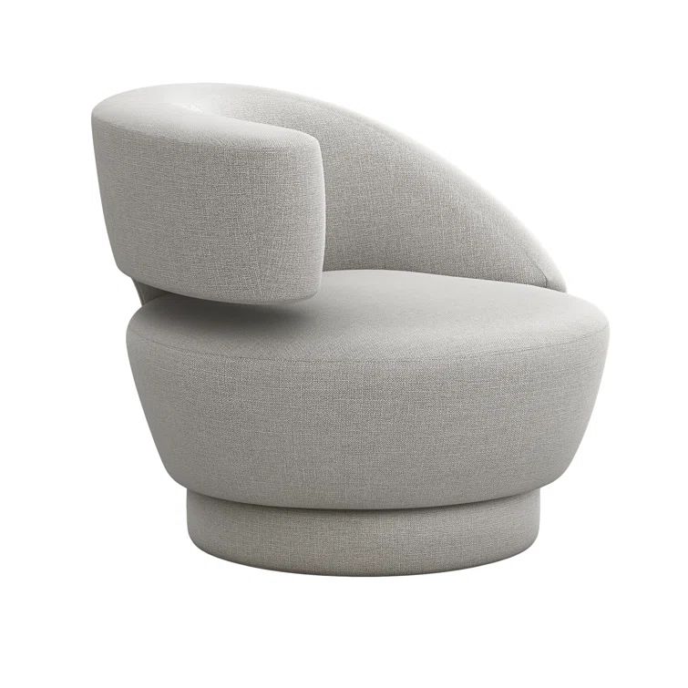 Gray Handcrafted Wood Swivel Chair with Pure Grey Finish