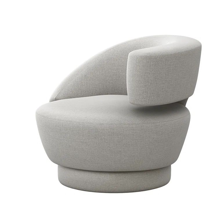 Pure Gray Handcrafted Swivel Accent Chair