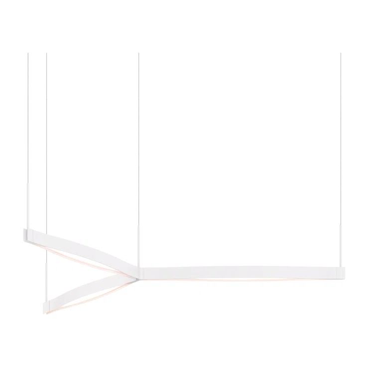 Ola Modern 55'' Satin White Aluminum LED Kitchen Island Pendant