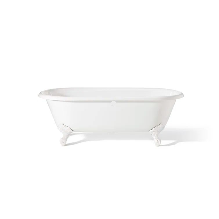Regal 70'' White Cast Iron Clawfoot Freestanding Bathtub