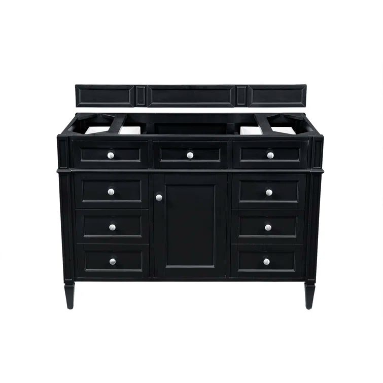 Black Onyx 48" Plywood Single Bathroom Vanity Base with Backsplash