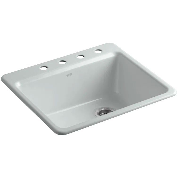 Ice Grey Cast Iron Single Bowl Kitchen Sink