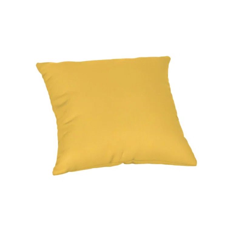 Sunbrella Spectrum Daffodil Yellow Square Outdoor Throw Pillow