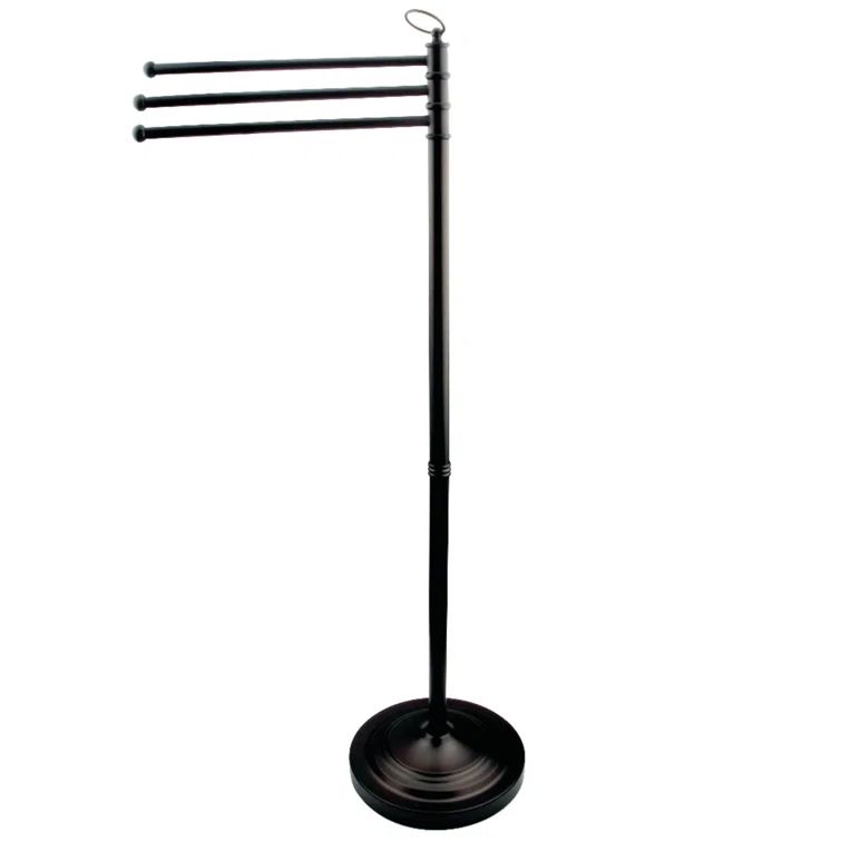 Matte Black Brass Vintage Freestanding Triple Towel Rack