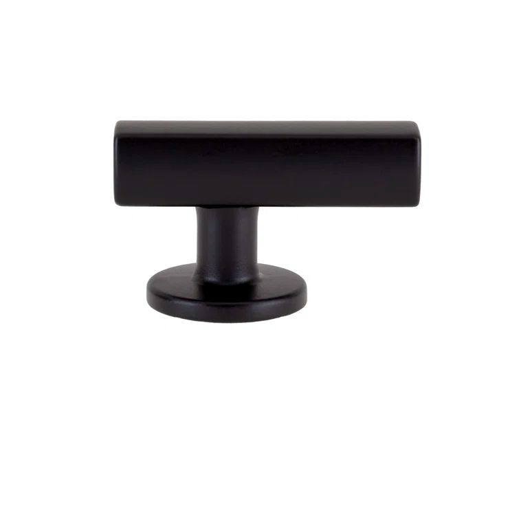 Flynn Matte Black Rectangular Bar Knob with Mounting Hardware