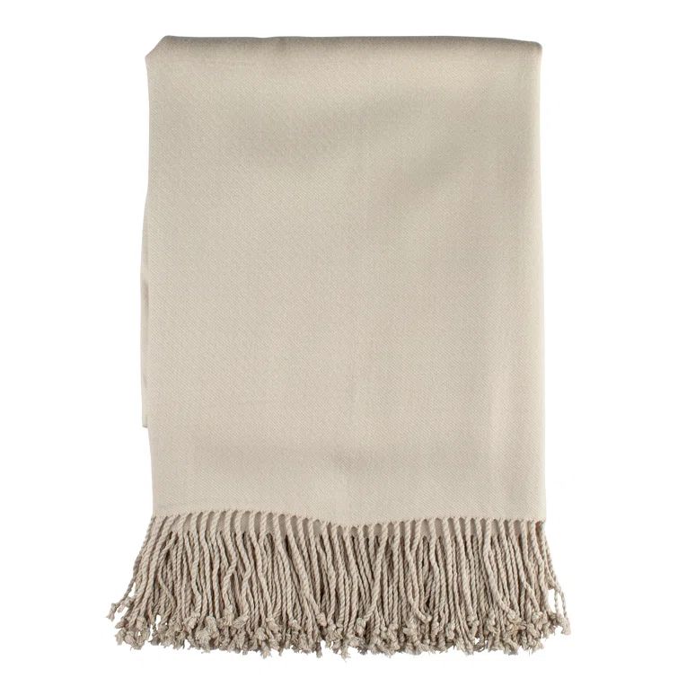 Oyster Bamboo Rayon Woven Throw Blanket