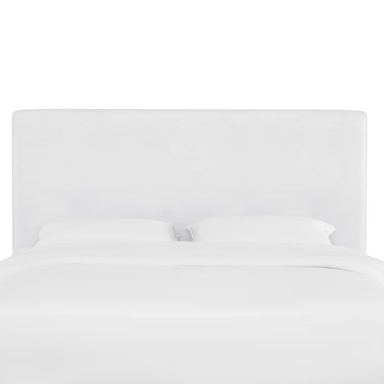 Classic White Velvet Upholstered Queen Headboard