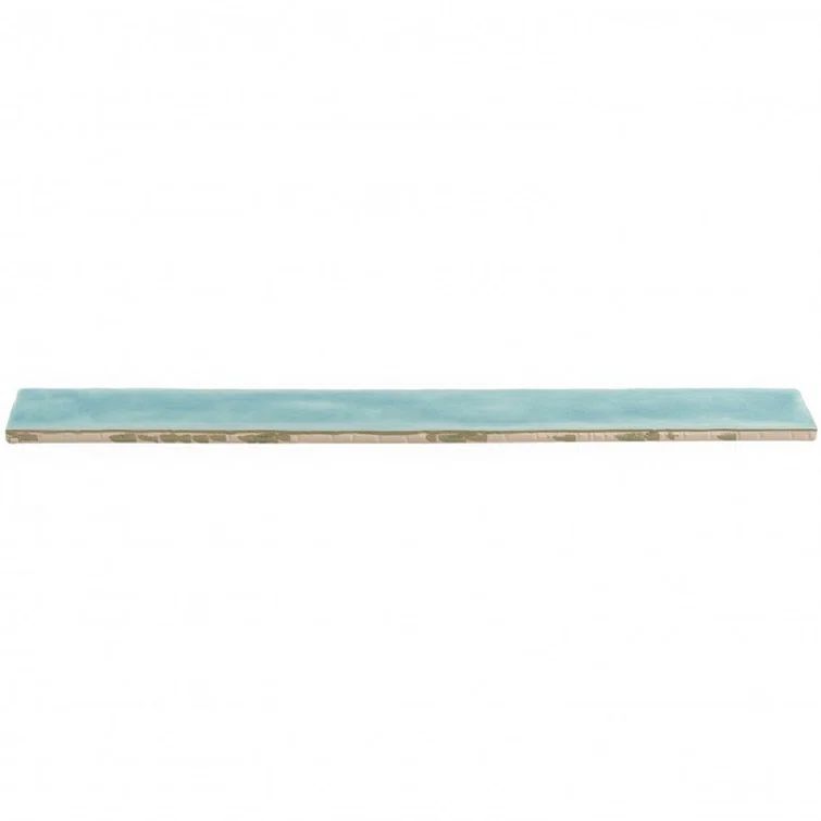 Turquoise Polished Ceramic Subway Wall Tile, 2" x 20"