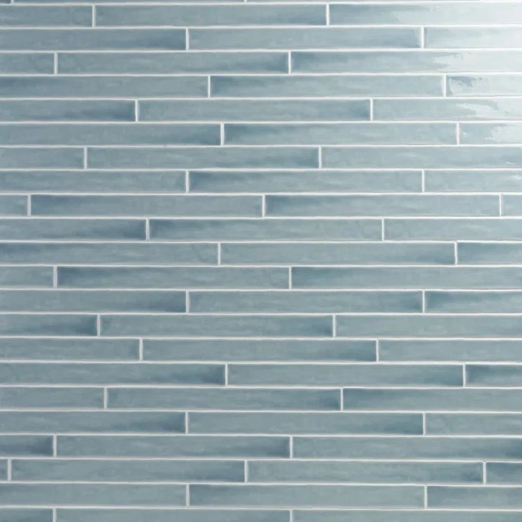 Nantucket Blue 2" x 20" Polished Ceramic Subway Wall Tile
