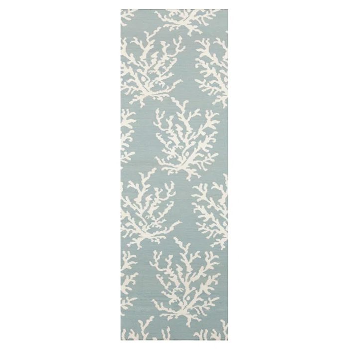 Boardwalk Reversible Blue Wool Runner Rug - Flat Woven & Stain-Resistant