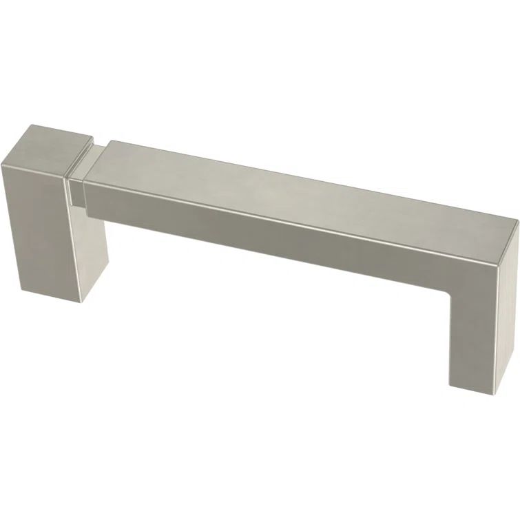 Brushed Nickel Modern Asymmetric Notched Cabinet Bar Pulls