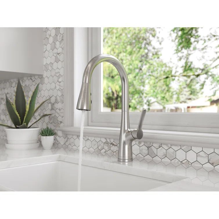 Neera Stainless Steel Pull Down Single Handle Kitchen Faucet