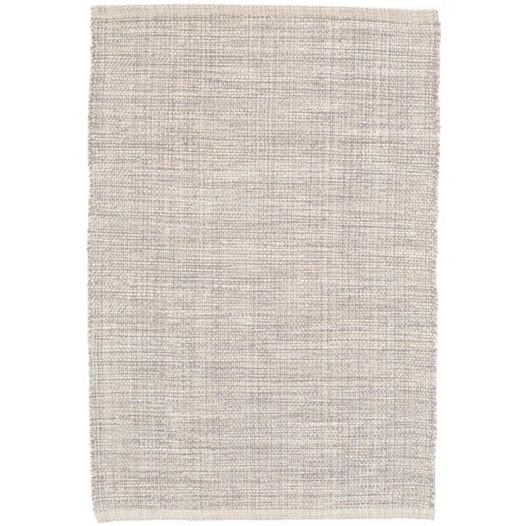Marled Grey Handwoven Wool Cotton Area Rug