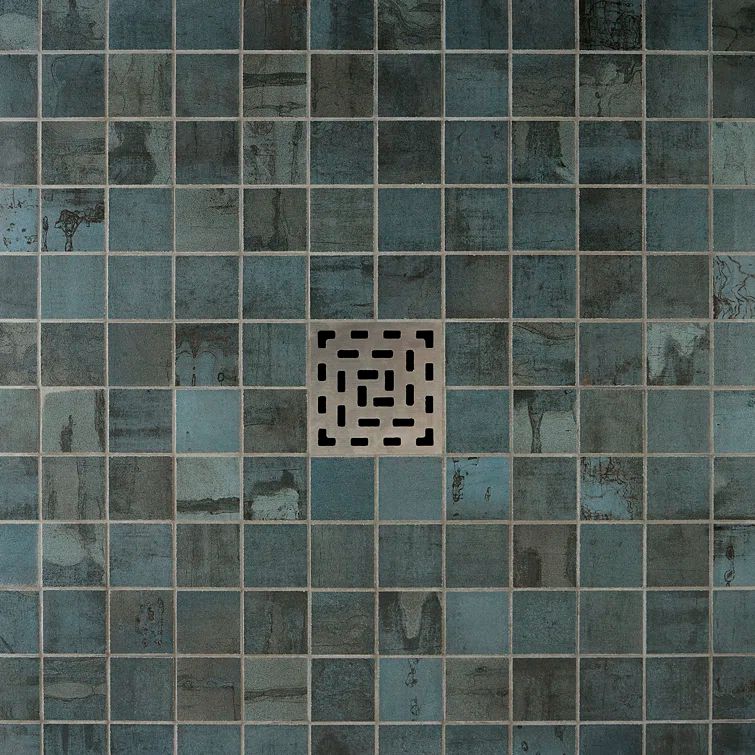 Angela Harris 2x2 Blue Oxide Metallic Porcelain Mosaic Tile