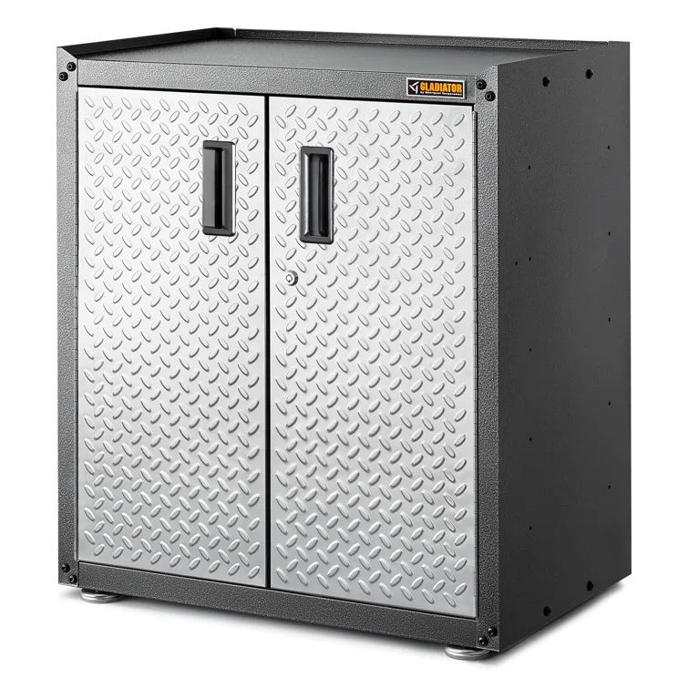 Silver Tread Steel Freestanding Lockable Cabinet with Adjustable Shelving