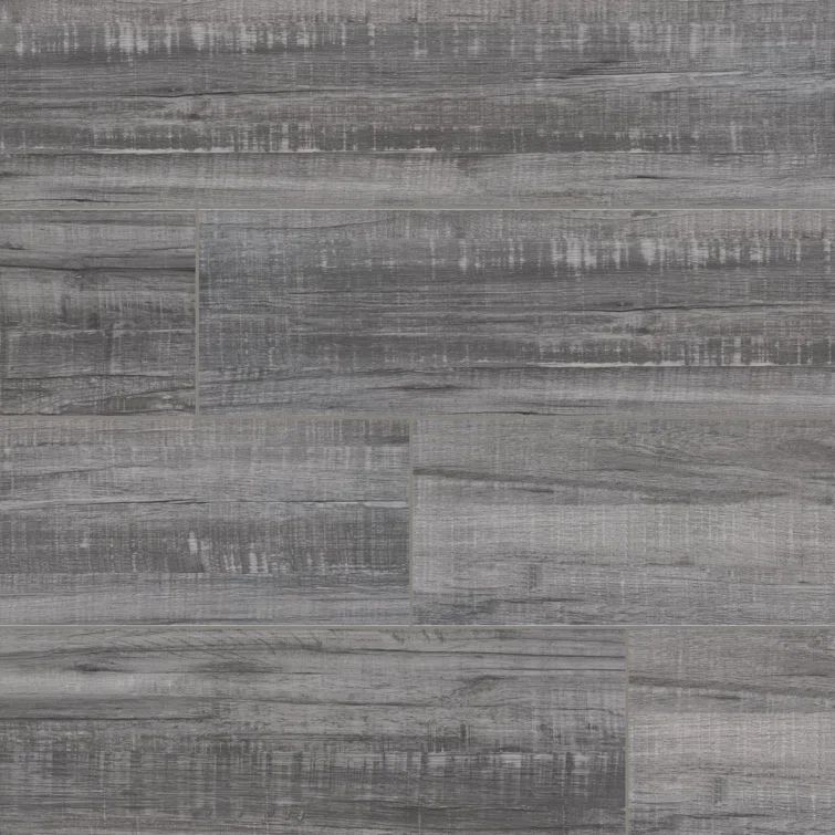 Belmond Mercury 8" x 40" Matte Gray Ceramic Floor and Wall Tile
