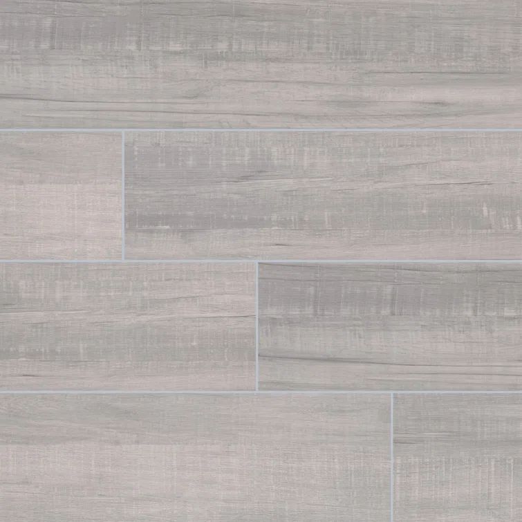 Belmond Pearl 8" x 40" Matte Ceramic Wood Look Floor and Wall Tile