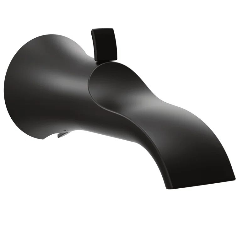 Matte Black Modern Wall Mounted Tub Spout with Diverter